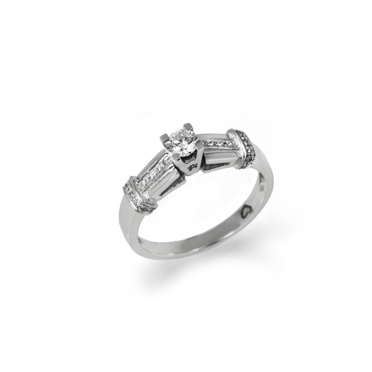 Anel Romantis em Ouro Branco 19,2k com Diamantes 0.30 Ct H-VS