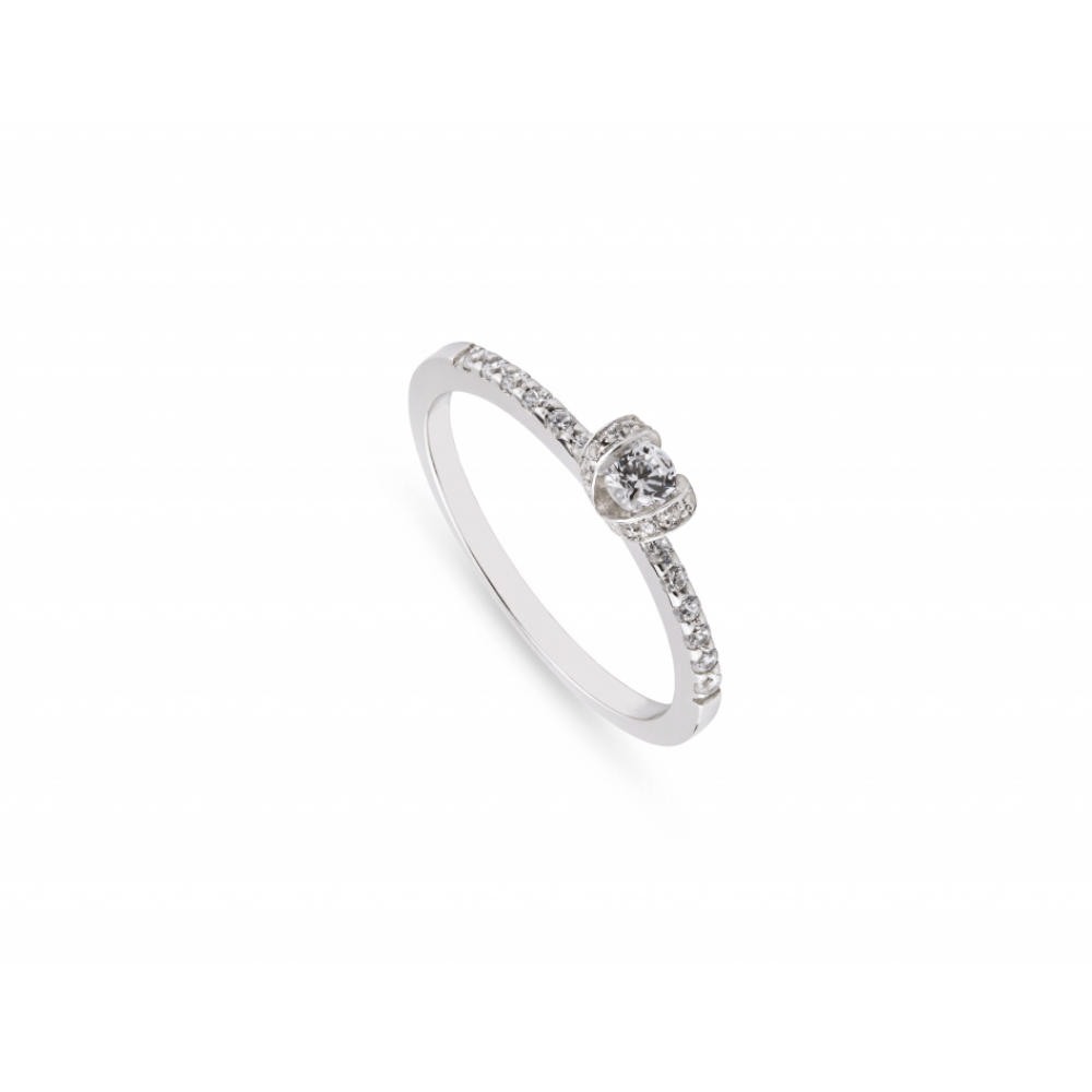 Anel em Ouro Branco com Diamantes 0.38CT H-VS