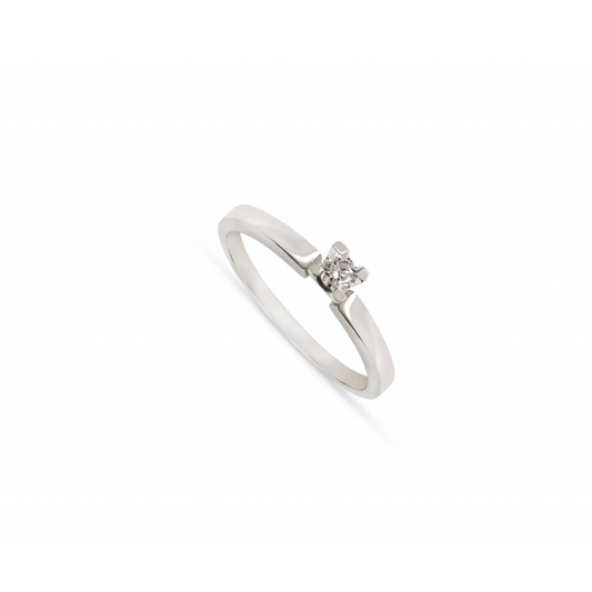 Anel Romantis em Ouro Branco 19,2k com Diamantes 0.11 Ct H-Vs