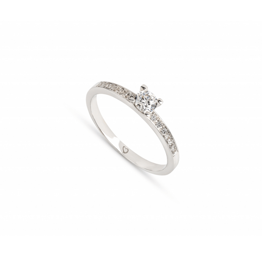 Anel Romantis em Ouro Branco 19,2k com Diamantes 0.26 Ct H-Vs