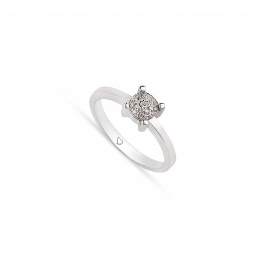 Anel Romantis em Ouro Branco 19,2k com Diamantes 0.10Ct H-Vs