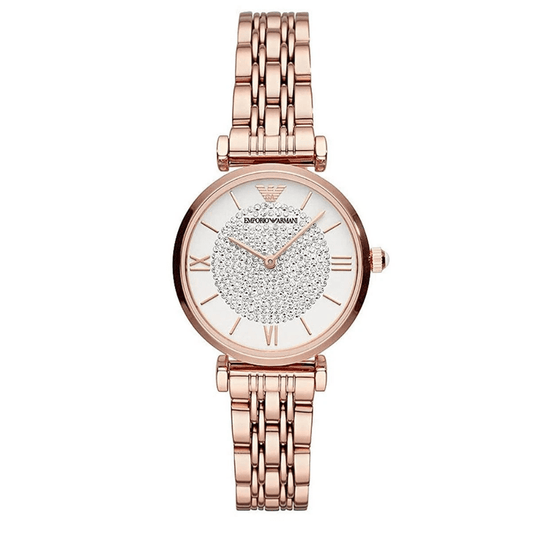 Relógio Emporio Armani Mulher Rose Gold com Zircónias Brancas