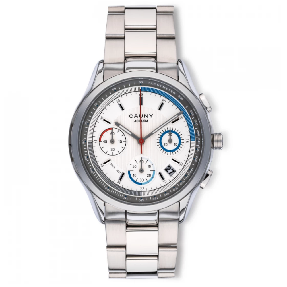 Relógio Homem Cauny Accura Silver Chronograph