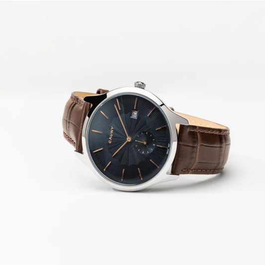 RELOGIO CAUNY ENVOY MUST. AZUL BRACELETE CASTANHA