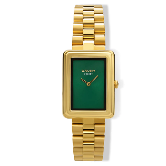 RELÓGIO CAUNY FACETT AÇO DOURADO C/ MOSTRADOR VERDE