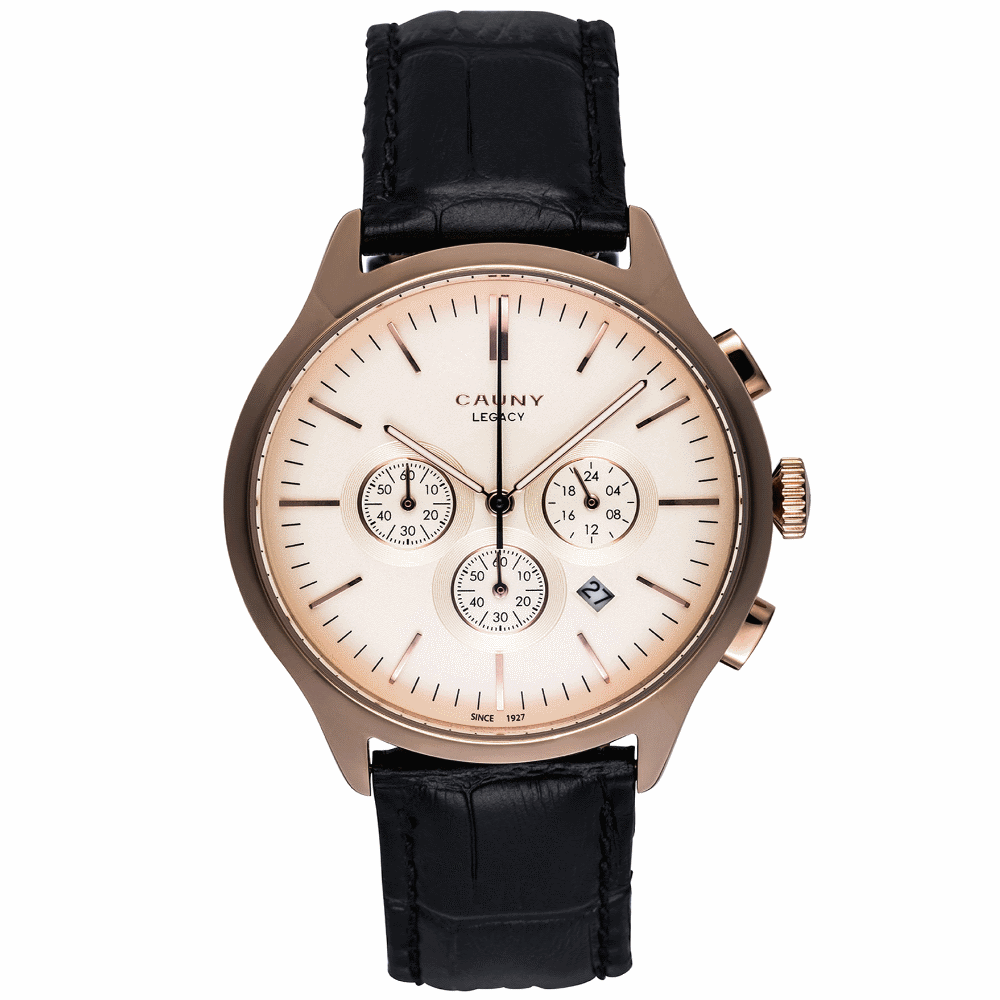 RELÓGIO HOMEM CAUNY LEGACY ROSE GOLD CHRONO