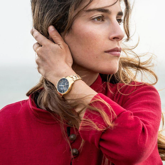 RELOGIO CAUNY LEGACY 36mm DOURADO MUST. PRETO