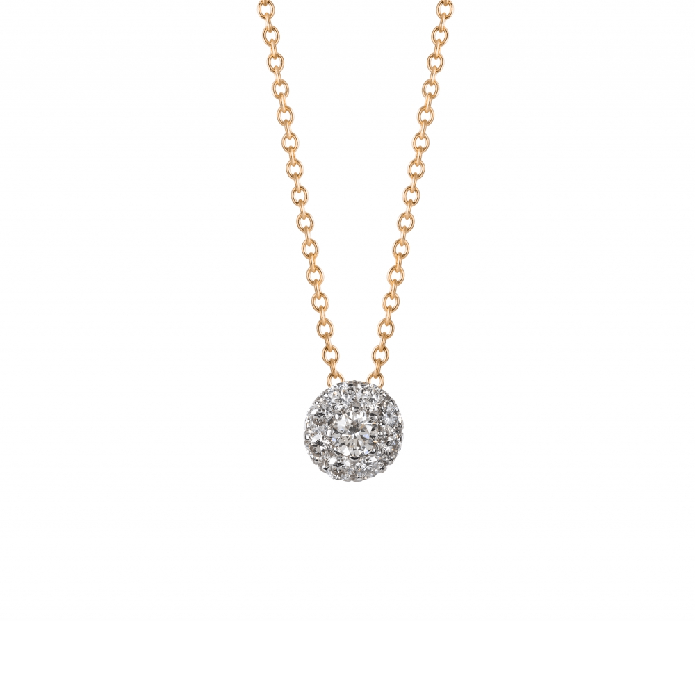 Colar Romantis em Ouro Amarelo e Ouro Branco 19,2k com Diamantes 0.34 Ct H-Vs
