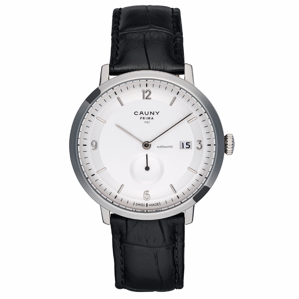 RELÓGIO HOMEM CAUNY PRIMA AUTOMATIC SILVER LIMITED EDITION SWISS MADE