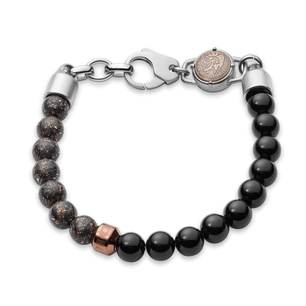 Pulseira Homem Diesel em Aço com Pedras Naturais Semi-Preciosas