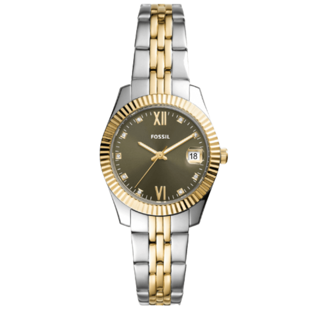 Relógio Mulher Fossil Scarlette Bicolor Mostrador Verde