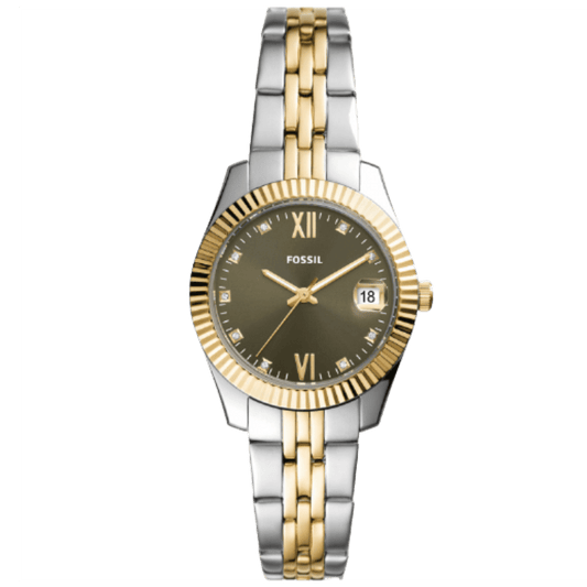 Relógio Mulher Fossil Scarlette Bicolor Mostrador Verde