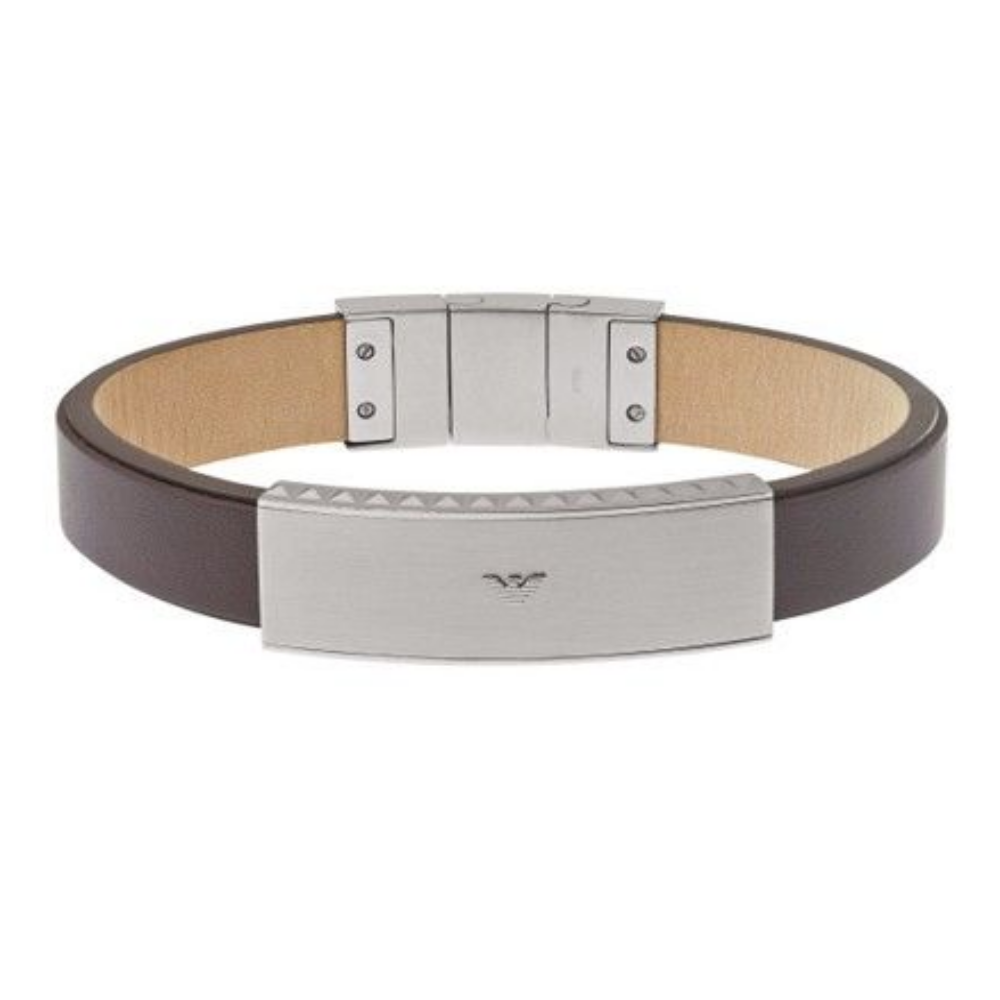 Pulseira Homem Emporio Armani Aço e Pele