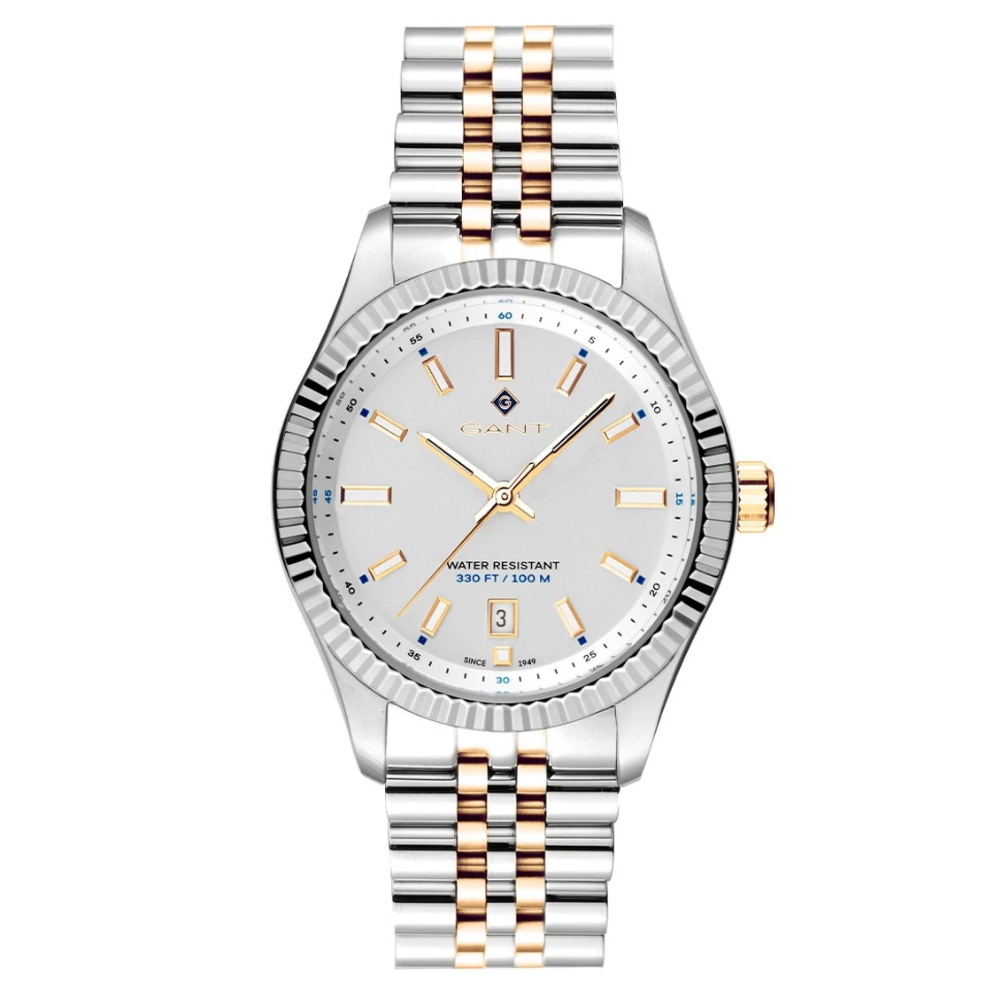 RELÓGIO GANT SUSSEX BICOLOR AÇO C/ MOSTRADOR BRANCO 37.5 MM