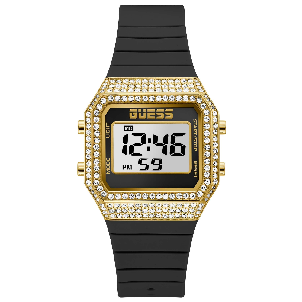 RELÓGIO GUESS ZOOM PRETO/DOURADO MOSTRADOR C/ ZIRÓNIAS