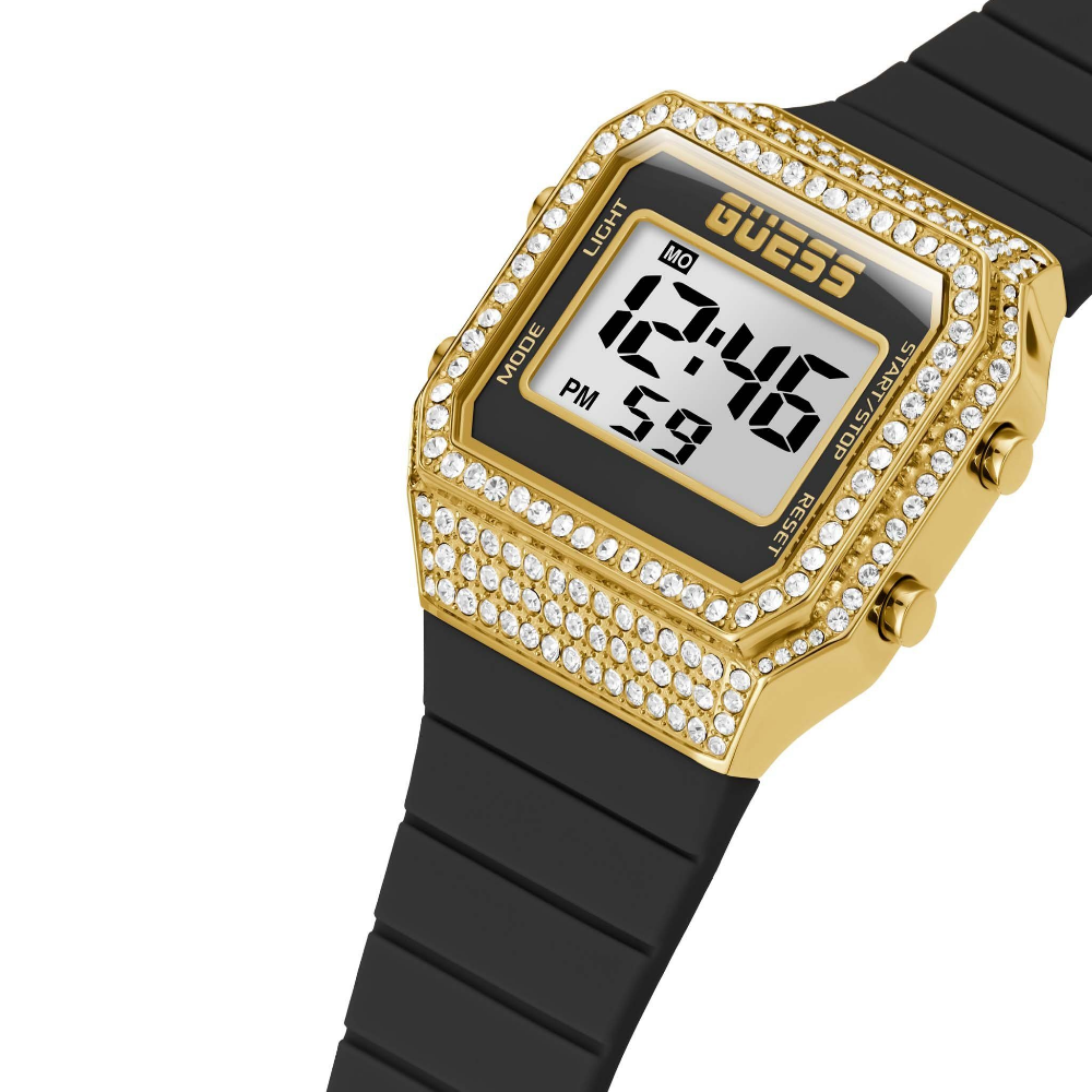 RELÓGIO GUESS ZOOM PRETO/DOURADO MOSTRADOR C/ ZIRÓNIAS