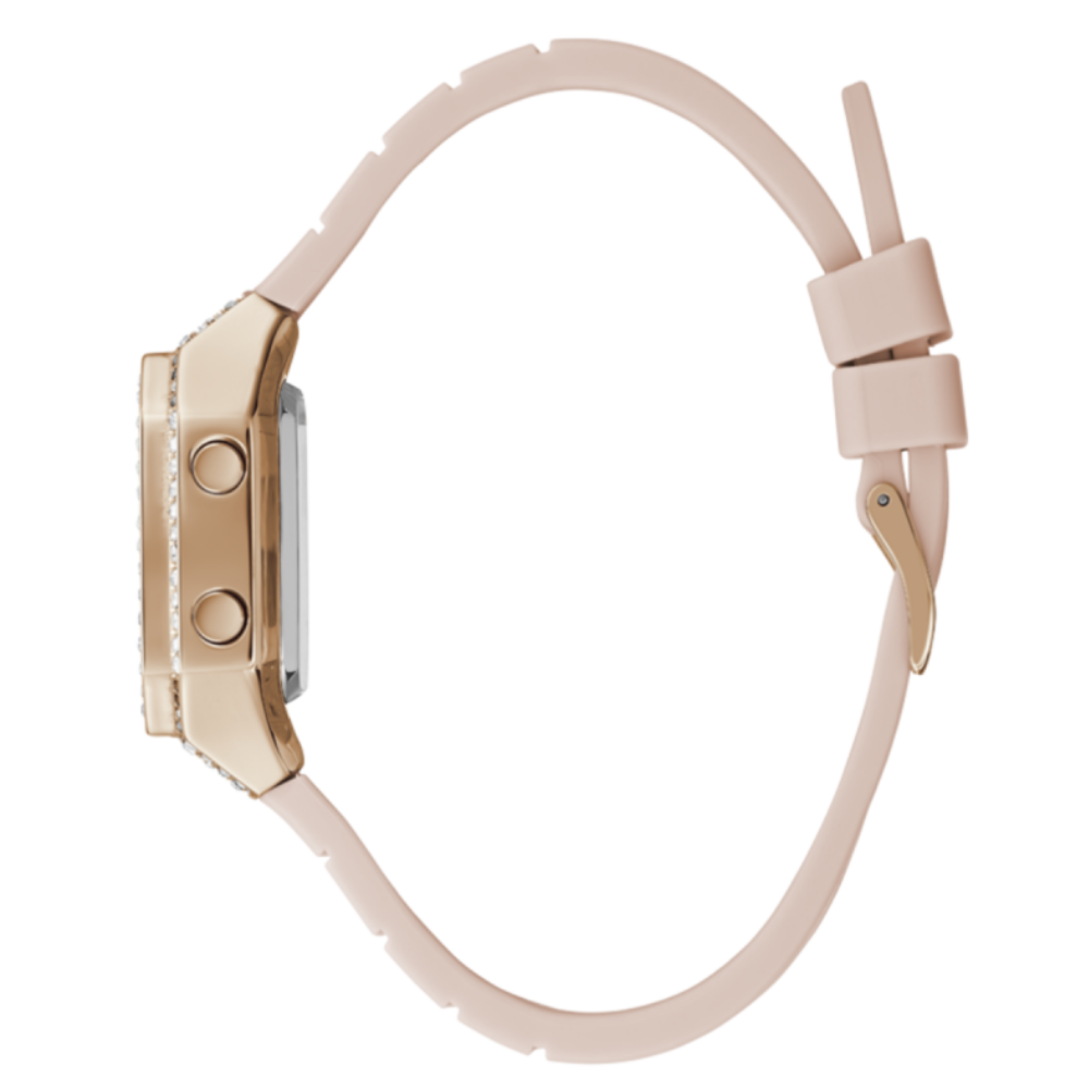 RELÓGIO GUESS ROSA/DOURADO SHIMMER MOSTRADOR C/ ZIRÓNIAS