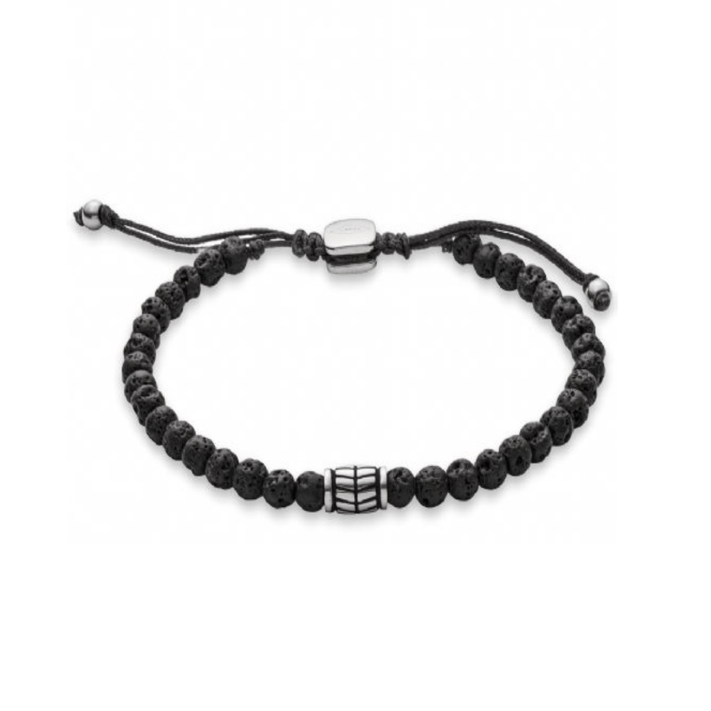 Pulseira Homem Fossil Pedras Vulcânicas