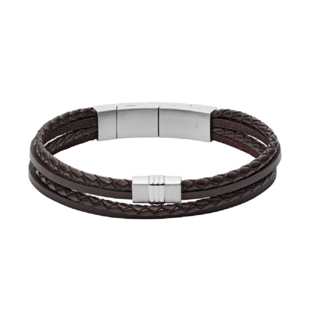 Pulseira Homem Fossil Castanha em Aço