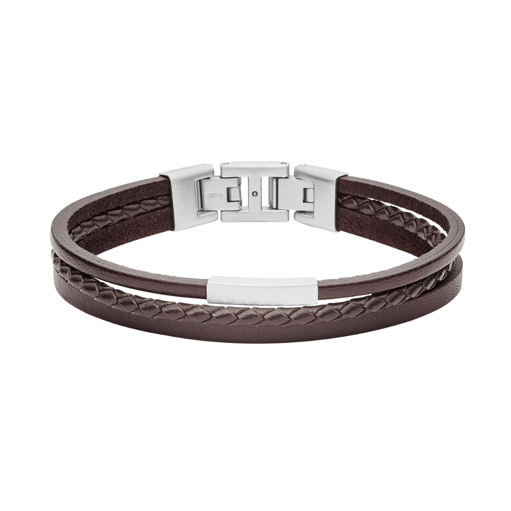 Pulseira Homem Fossil em Pele Castanha