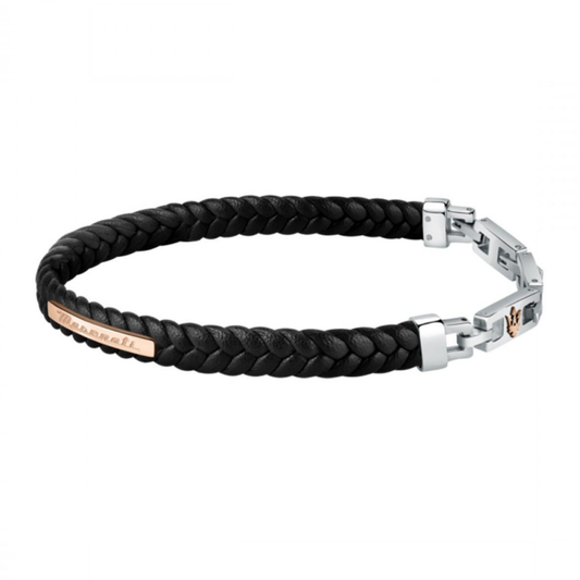 PULSEIRA MASERATI EM PELE E AÇO