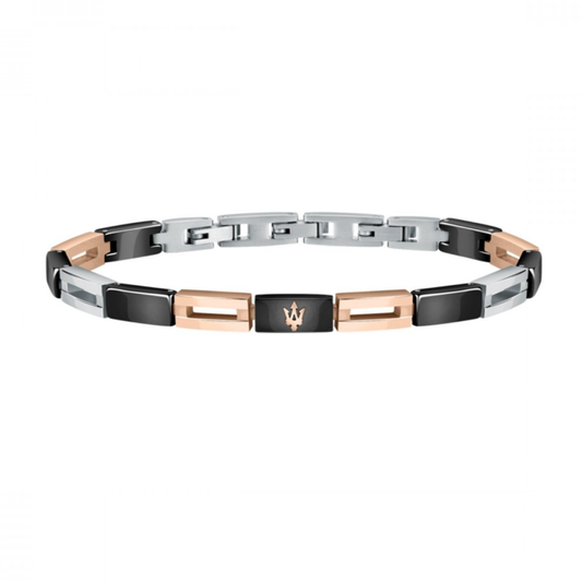 PULSEIRA MASERATI AÇO E CERAMICA + PVD ROSE GOLD