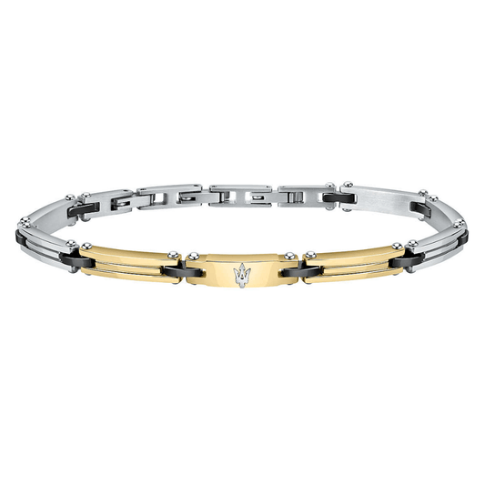 Pulseira Homem Maserati Prateada e Dourada
