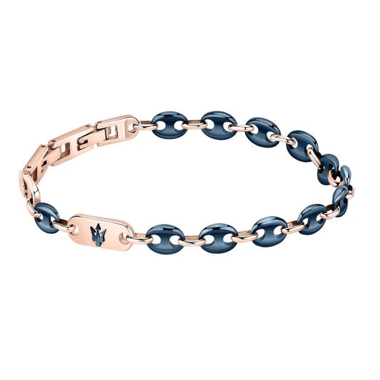 PULSEIRA MASERATI CERAMICA AZULE ROSE GOLD