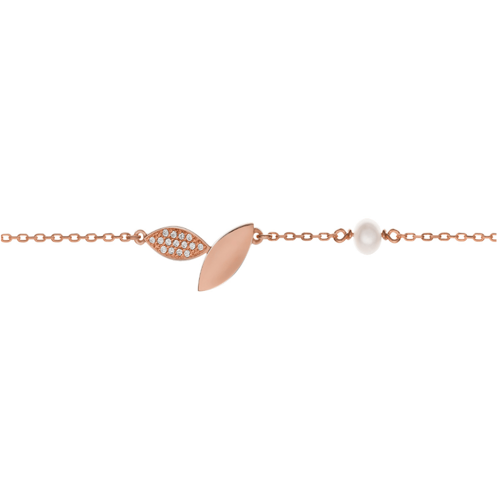 Pulseira Carlton Jewellery em Ouro Rosa 18k com Pérola e Diamantes