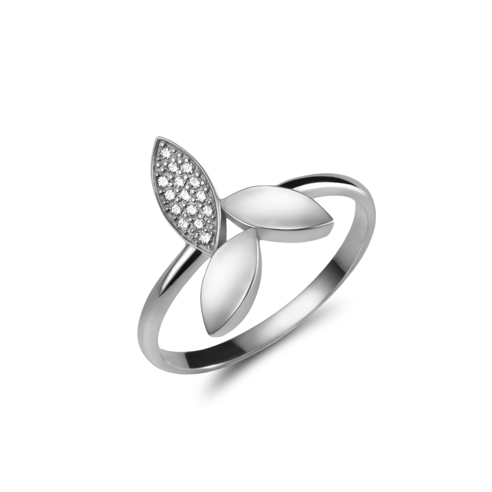 Anel Carlton Jewellery Ouro Branco 18k com Diamantes