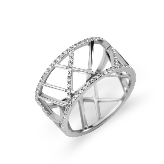 Anel Mulher Carlton Jewellery Lisbon em Ouro Branco 18k Com Diamantes