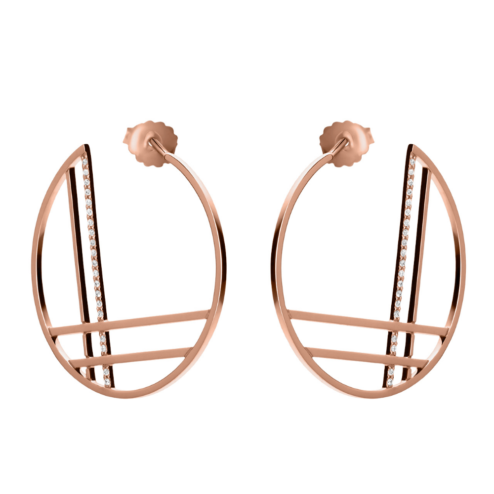 Brincos Mulher Carlton Jewellery em Ouro rosa 18K Com diamantes