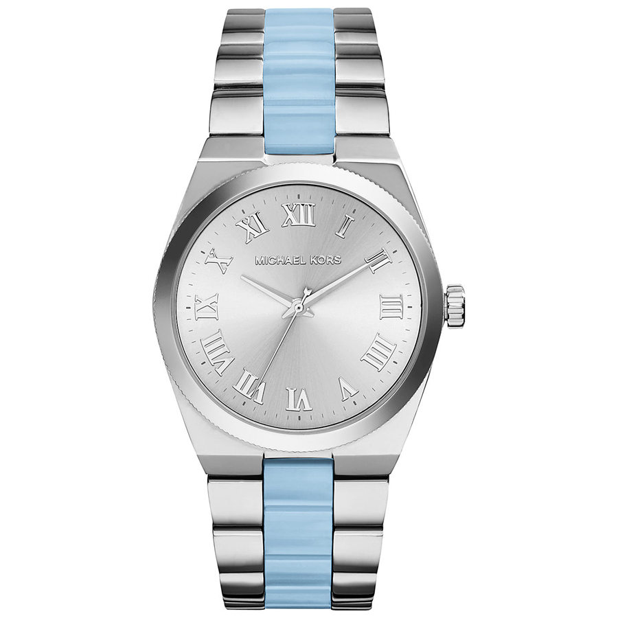 Relógio Mulher Michael Kors Chaning Prateado e Azul
