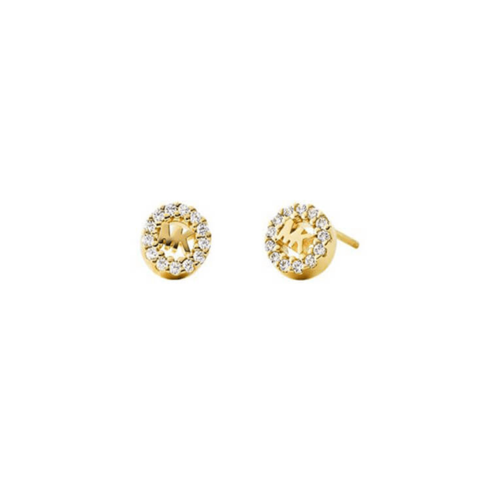 Brincos Logo Michael Kors em Prata 925 Dourada com Banho Ouro 14k