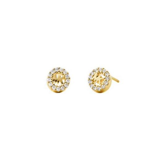 Brincos Logo Michael Kors em Prata 925 Dourada com Banho Ouro 14k