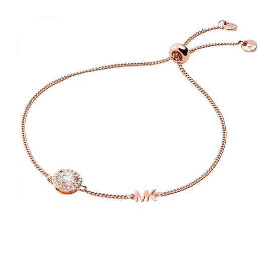 Pulseira Mulher Michael Kors Pavé Halo em Prata 925 Rose Gold