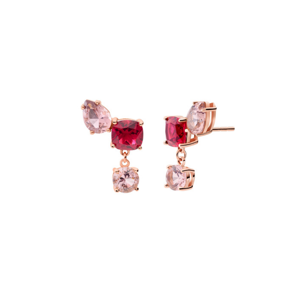 BRINCOS MICHAEL KORS EM PRATA 925% ROSE GOLD PLAQUEADA A OURO 14K C/ ZIRCONIAS