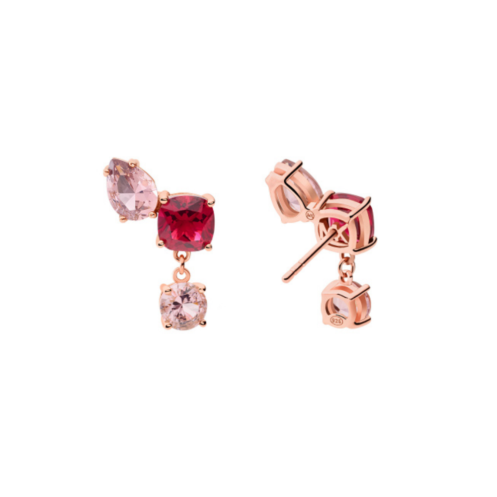 BRINCOS MICHAEL KORS EM PRATA 925% ROSE GOLD PLAQUEADA A OURO 14K C/ ZIRCONIAS