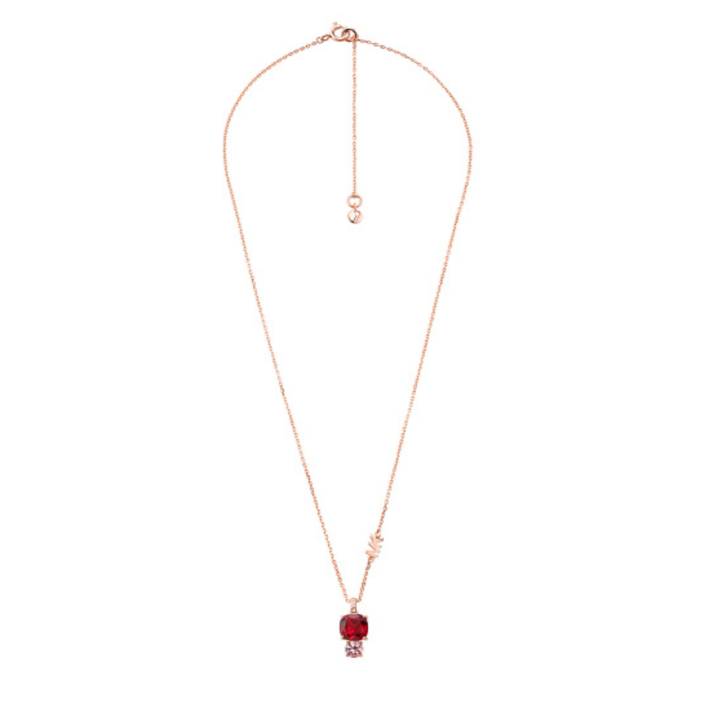 COLAR MICHAEL KORS EM PRATA 925% ROSE GOLD PLAQUEADA A OURO 14K C/ ZIRCONIAS