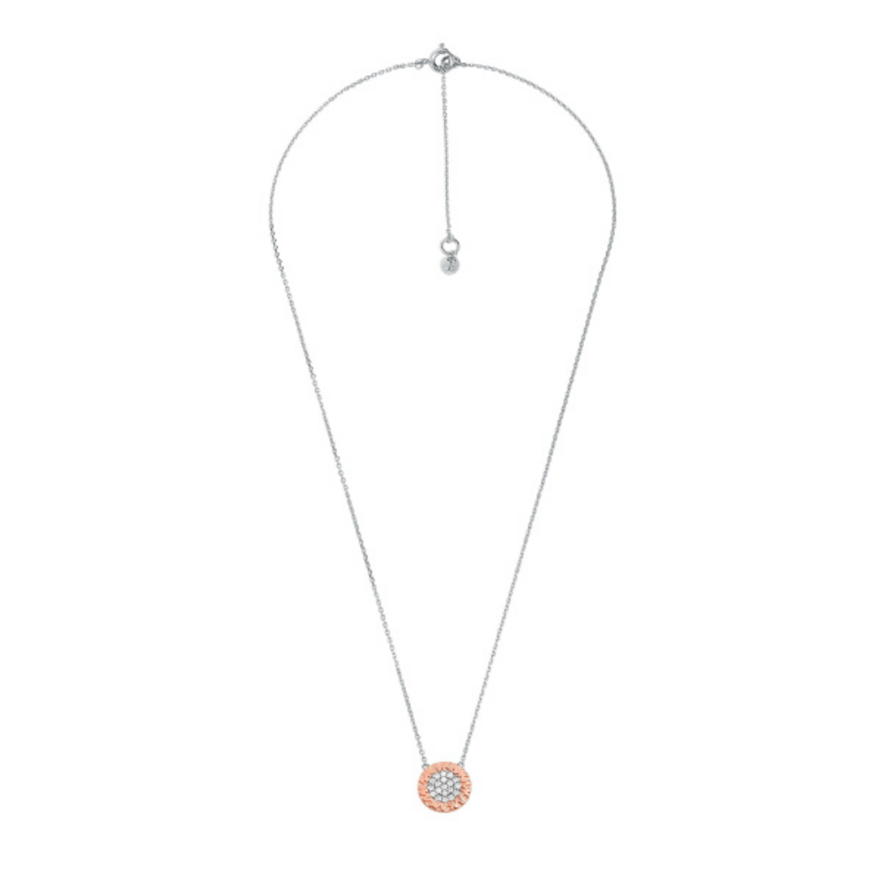FIO MICHAEL KORS EM PRATA 925% PRATEADO E ROSE GOLD PLAQUEADO A OURO 14K C/ ZIRCÓNIAS