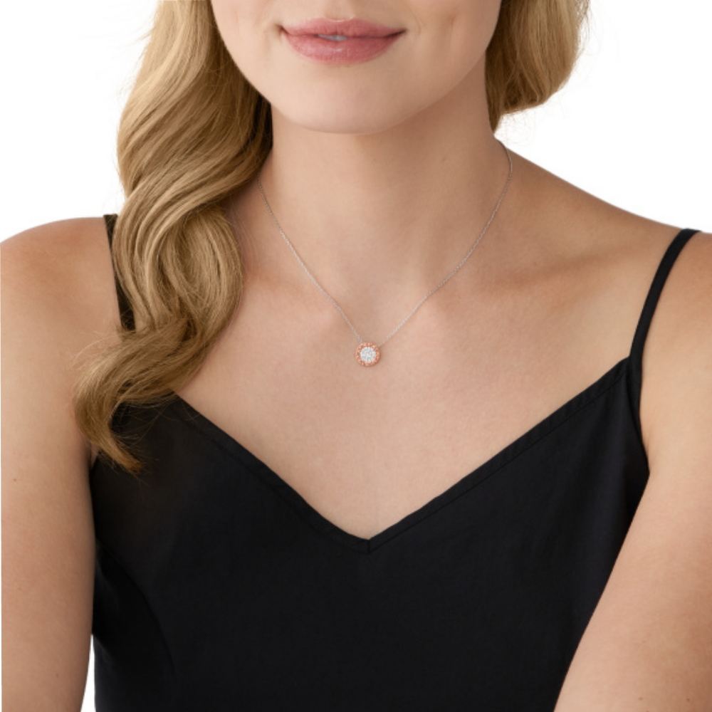 FIO MICHAEL KORS EM PRATA 925% PRATEADO E ROSE GOLD PLAQUEADO A OURO 14K C/ ZIRCÓNIAS