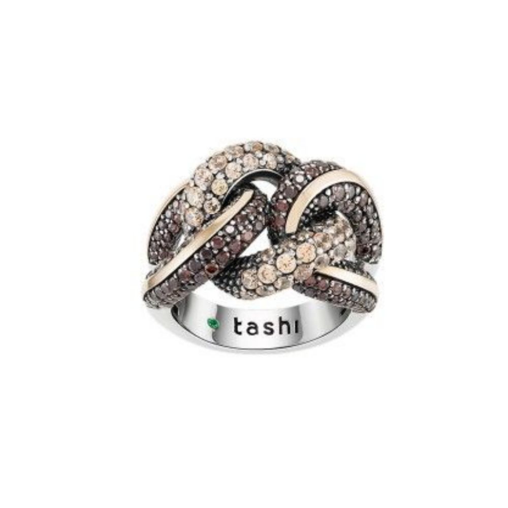 ANEL TASHI BLACK SAND EM PRATA 925% 10.84GR E OURO 375 1.20 GR