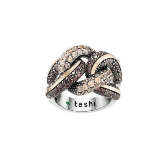 ANEL TASHI BLACK SAND EM PRATA 925% 10.84GR E OURO 375 1.20 GR