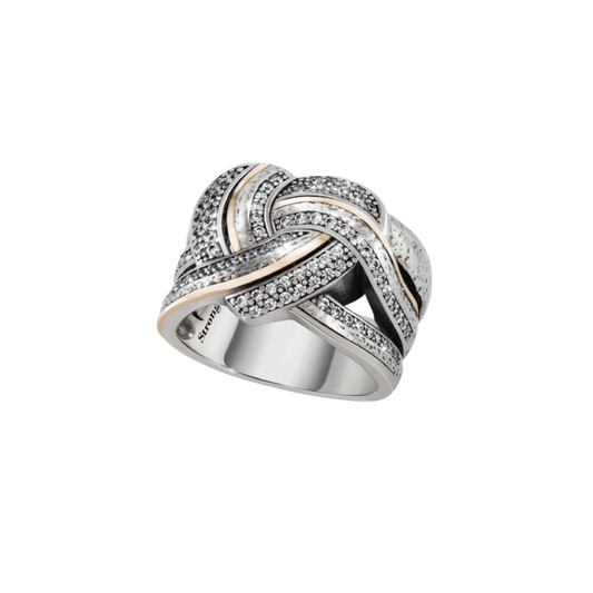 Anel Mulher Heart II em Prata e Ouro 9k