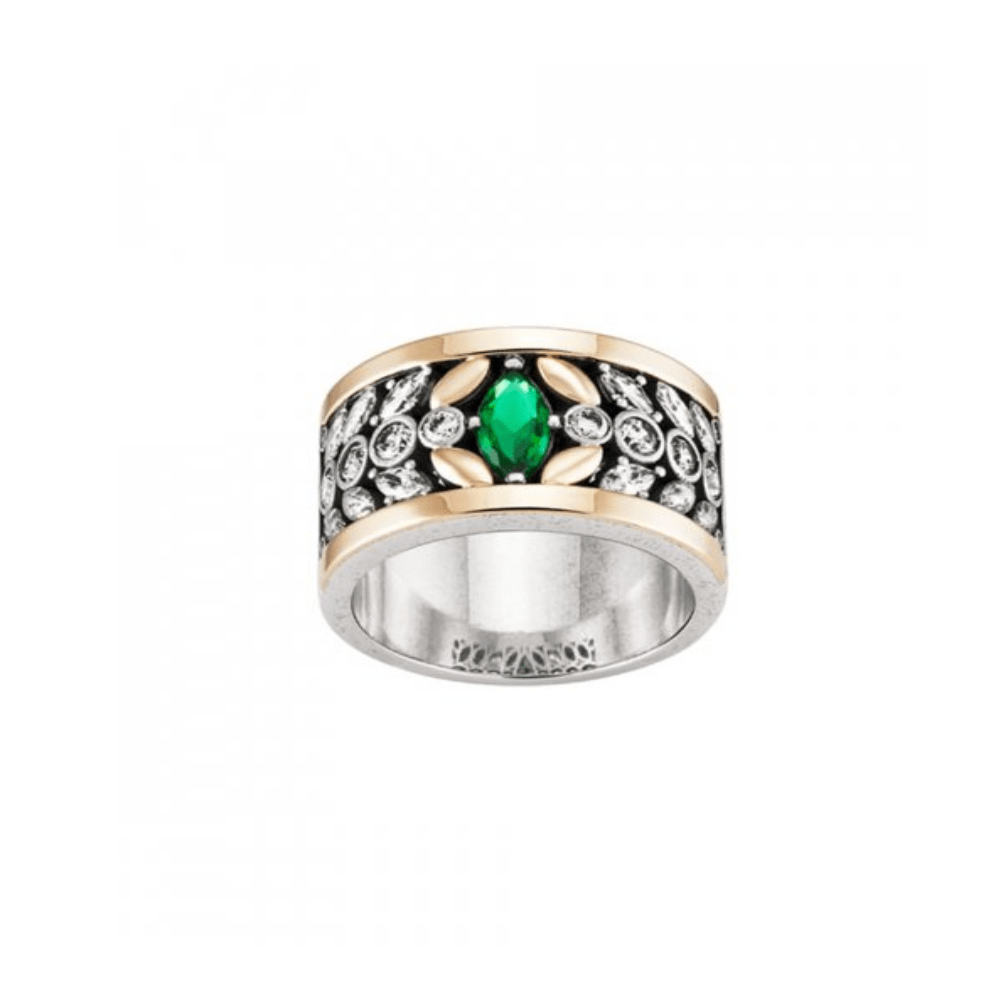 Anel Mulher Tashi Amazonia em Prata e Ouro 9k