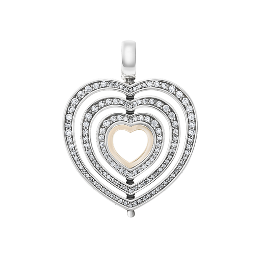 PENDENTE TASHI HEART II EM PRATA 925 E OURO 9K AG: 10.00GR AU: 0.20GR