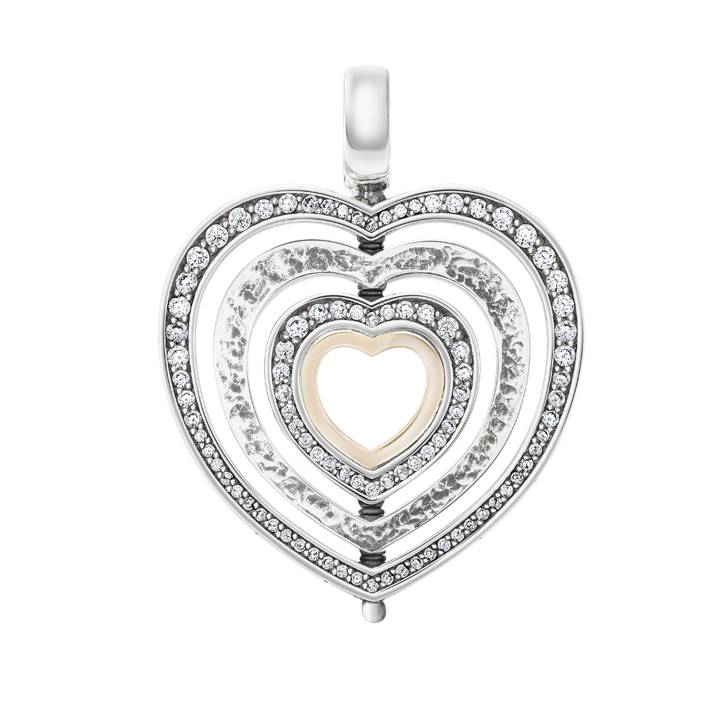 PENDENTE TASHI HEART II EM PRATA 925 E OURO 9K AG: 10.00GR AU: 0.20GR