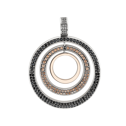 Pendente Tashi para Mulher Black Sand em Prata e Ouro 9k