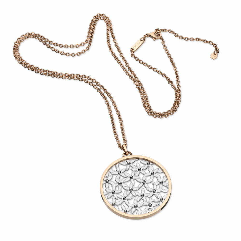 FIO COM MEDALHA ONE JEWELS URBAN FLOWER (D 40MM)