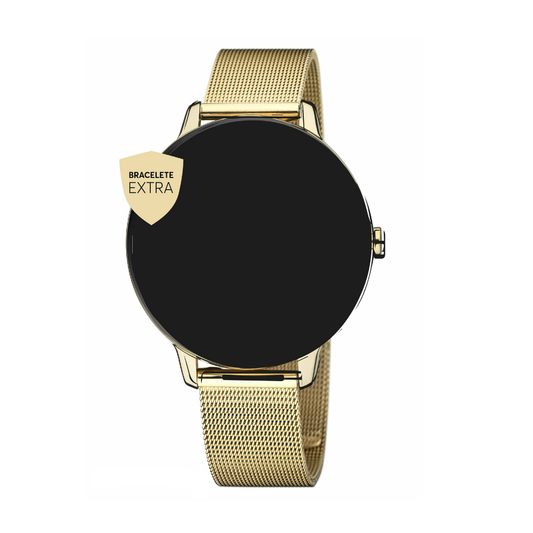 BRACELETE SMARTWATCH ONE MALHA MILANESA DOURADA